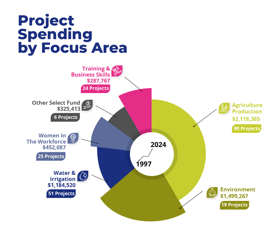 Projects spending by focus area