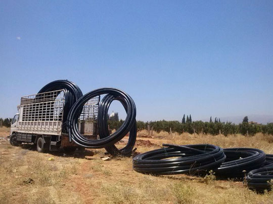 Purchase and Installation of 2,000m of water pipes to replace old irrigation system in Anjar